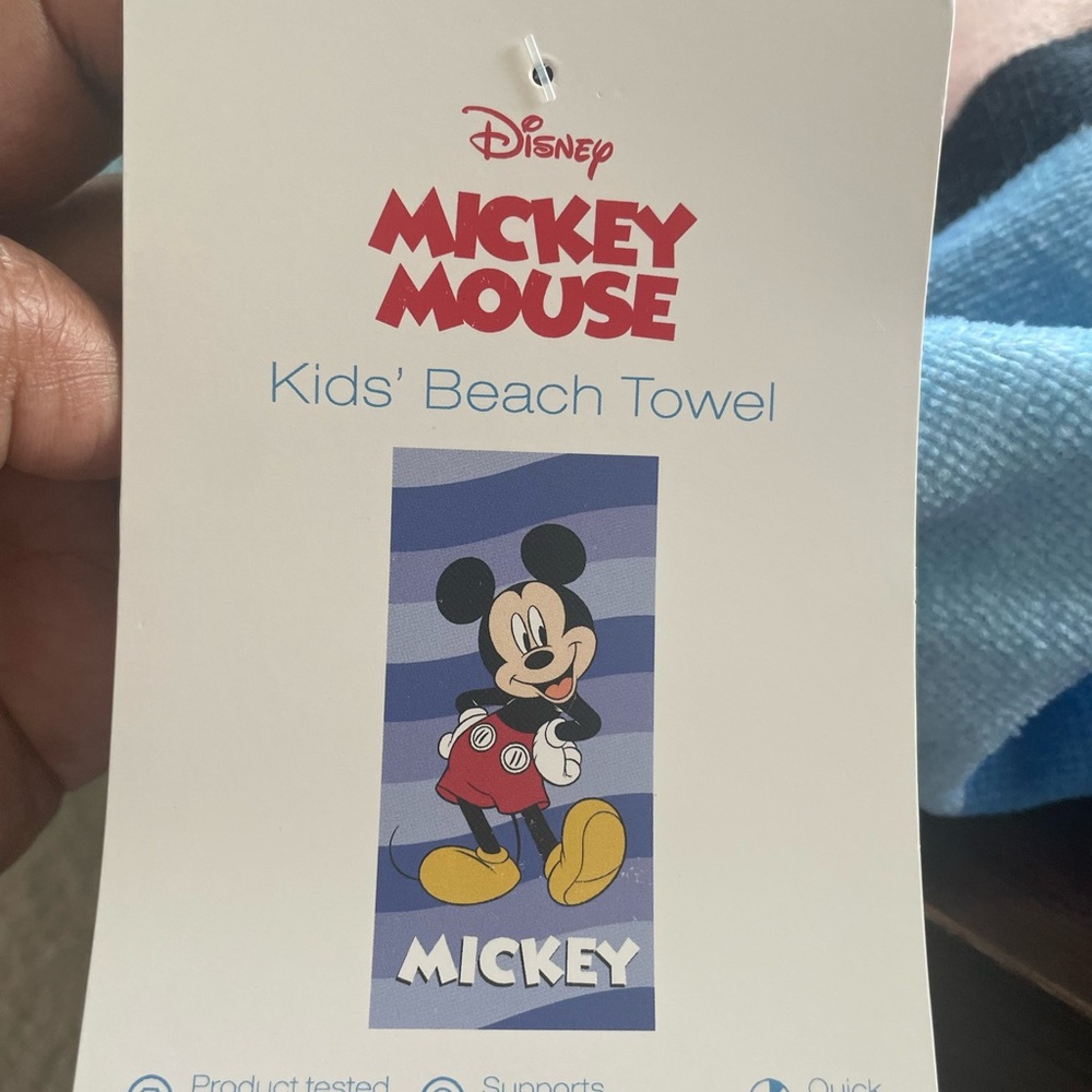 Disney Mickey Mouse Beach Towel — Blue, Red, Yellow